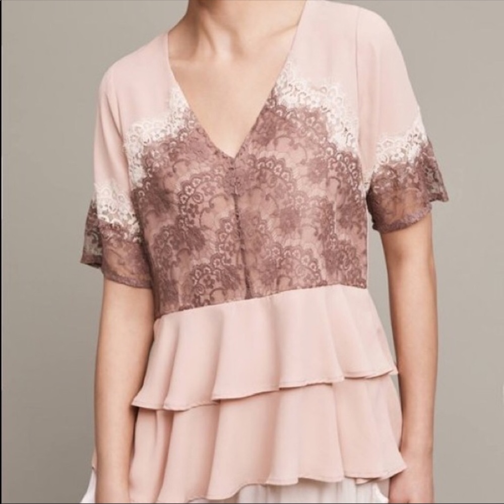 Anthropologie lace tiered top